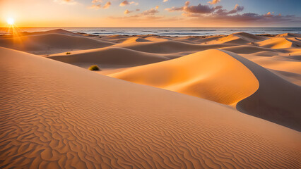 Serene Beachscape with Square Sand Dunes (Geometry by the Shore)