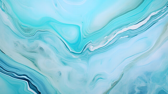 Tiffany blue. Natural Luxury. Style incorporates the swirls of marble or the ripples of agate for a luxe effect. Trendy. Beautiful painting. Ancient oriental drawing technique. Pastel . generative AI.