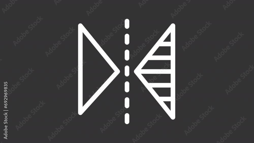 Poster collection of white icon simple animations representing editing, hd video with transparent backgroun