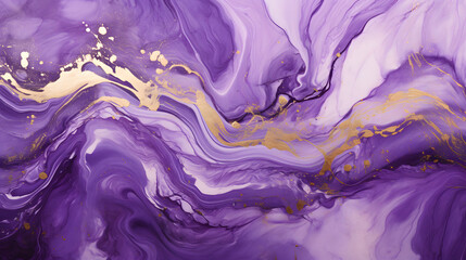 Very beautiful purple marble pattern. Abstract art wallpaper. Art and Gold background. generative AI.