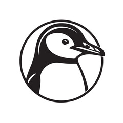 Penguin in cartoon, doodle style. Isolated 2d vector illustration in logo, icon, sketch style, Eps 10, black and white. AI Generative