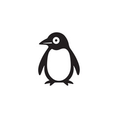 Penguin in cartoon, doodle style. Isolated 2d vector illustration in logo, icon, sketch style, Eps 10, black and white. AI Generative
