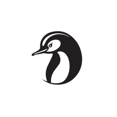 Penguin in cartoon, doodle style. Isolated 2d vector illustration in logo, icon, sketch style, Eps 10, black and white. AI Generative