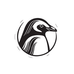 Penguin in cartoon, doodle style. Isolated 2d vector illustration in logo, icon, sketch style, Eps 10, black and white. AI Generative