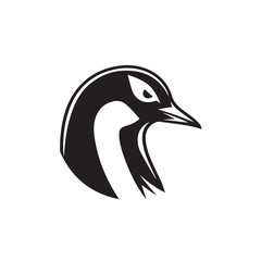 Penguin in cartoon, doodle style. Isolated 2d vector illustration in logo, icon, sketch style, Eps 10, black and white. AI Generative