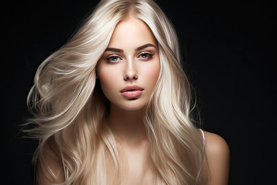 studio taken Picture face Beauty makeup classic hair smooth perfectly move girl blond Beautiful haircut hairdresser background colours cosmetic elegance extension eyelash eye fashion glamour gloss