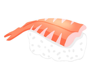 Prawn sashimi roll sushi dish vector 