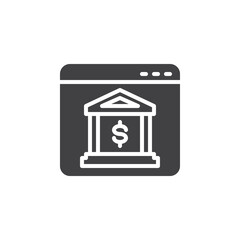 Web Page with bank vector icon