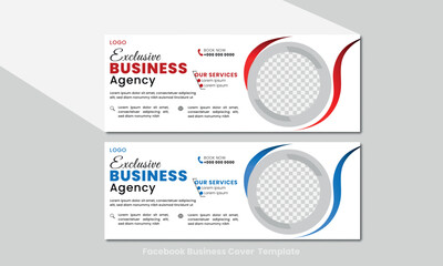 Corporate and business promotion facebook cover template, facebook business cover banner template.