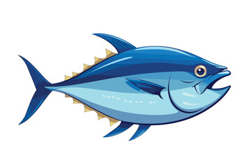 Tuna fish underwater cartoon vector