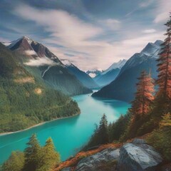 beautiful lake in the mountains