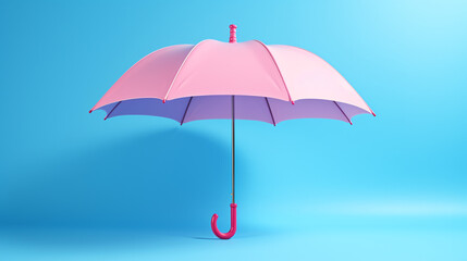 Fototapeta na wymiar V Pink Umbrella Upside Down Rain Weather Protection