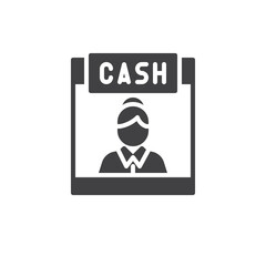 Bank Cashier person vector icon