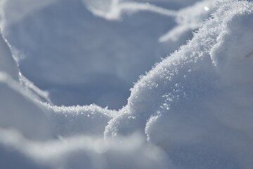 Schnee-Schneesterne im Detail
