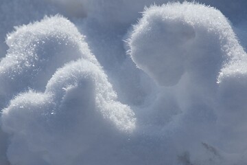 Schnee-Schneesterne im Detail