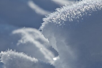 Schnee-Schneesterne im Detail