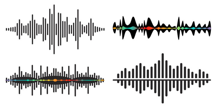 set of sound wave icon, vector illustration