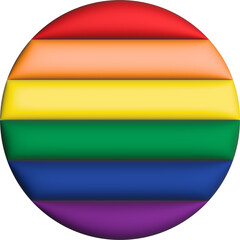 3d illustration LGBTQ rainbow flag on avatar circle - 692976645
