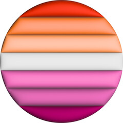 3d illustration Lesbian Pride flag on avatar circle - 692976664