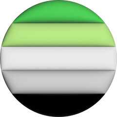 3d illustration Aromantic flag on avatar circle - 692976686