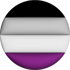 3d illustration Asexual flag on avatar circle - 692976688