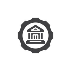Bank management system vector icon