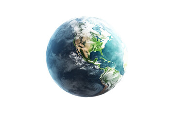 Earth Planet Isolated on Transparent Background. Ai