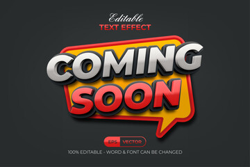 Coming Soon Text Effect Modern Style. Editable Text Effect.
