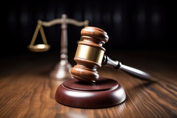 Small Claims Court: Hammering out Justice in Business Disputes. Concept of Legal Signage and Gavel Hammer - obrazy, fototapety, plakaty
