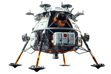 Lunar Module Isolated on Transparent Background. Ai