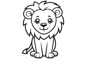 Fototapeta premium Illustration of cartoon small lion