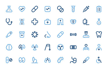 Healthcare Icons Set - Medical, Wellness, and Hospital Symbol Vectors.