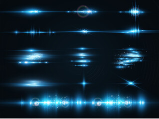 Set of bright light rays.Brigh light on the background.	

