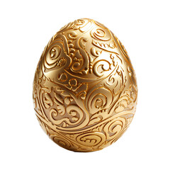 golden easter egg on a transparent background PNG for Easter and Thanksgiving decorations.
