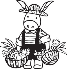 Hand Drawn Cute Animals Vector EPS File Digital Download