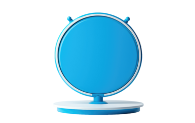 Circular Blue and White Information Sign on a White or Clear Surface PNG Transparent Background
