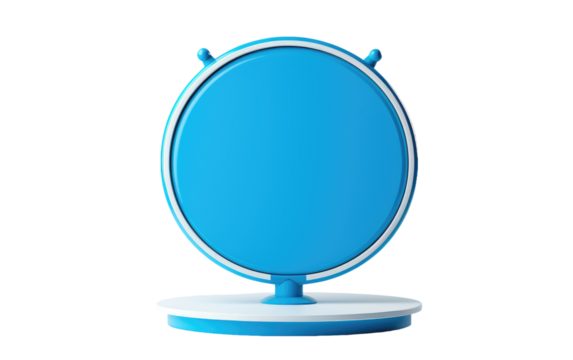 Circular Blue and White Information Sign on a White or Clear Surface PNG Transparent Background