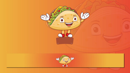 set of funny cartoon animals Taco mascot logo design 
