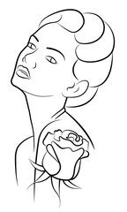 Woman face Line art .Feminine Beauty Logo. Woman beauty fashion concept .Different woman faces. Vector illustrations design.