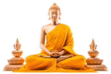 Concept of buddhism, buddha on transparent background, png file