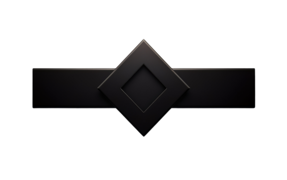 Sleek Black Arrow Set on a White or Clear Surface PNG Transparent Background