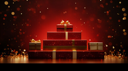 premium christmas podium for products