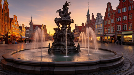 Fototapeta na wymiar Gdansk Poland November 26 2023 Sunrise