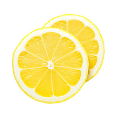 Lemon slice isolated on a transparent background.