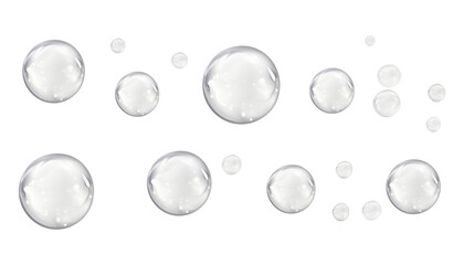 white bubbles isolated on transparent background cutout - obrazy, fototapety, plakaty