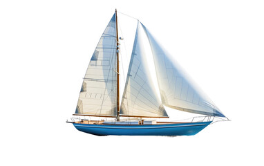 White Sailing Boat Summer Vacation Tour on a White or Clear Surface PNG Transparent Background - obrazy, fototapety, plakaty