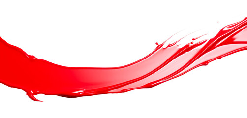 red paint splash design element, isolated on a transparent background