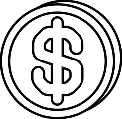 シンプルなお金のアイコン　＄　ドル