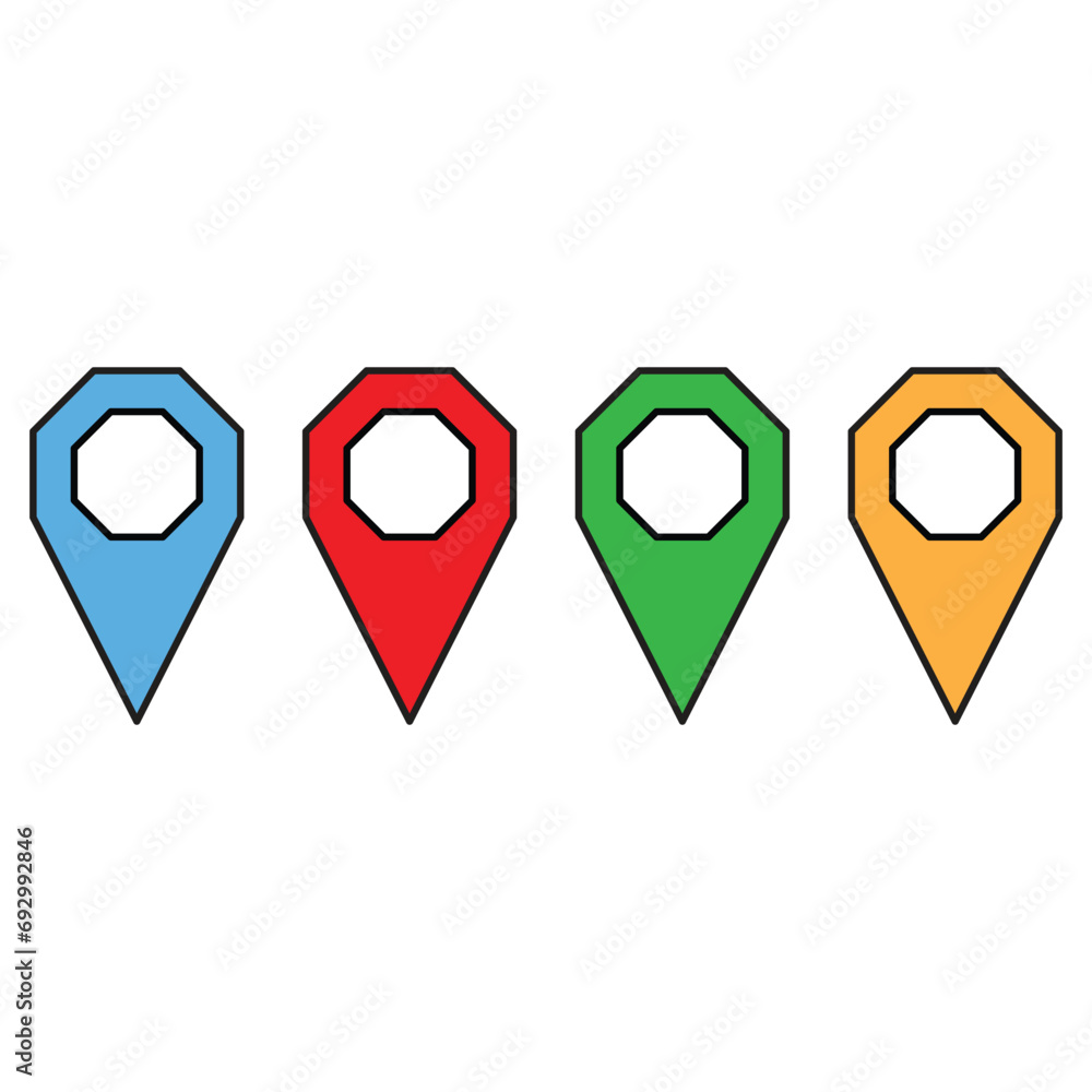 Poster map pointer vector icon polygonal geometric