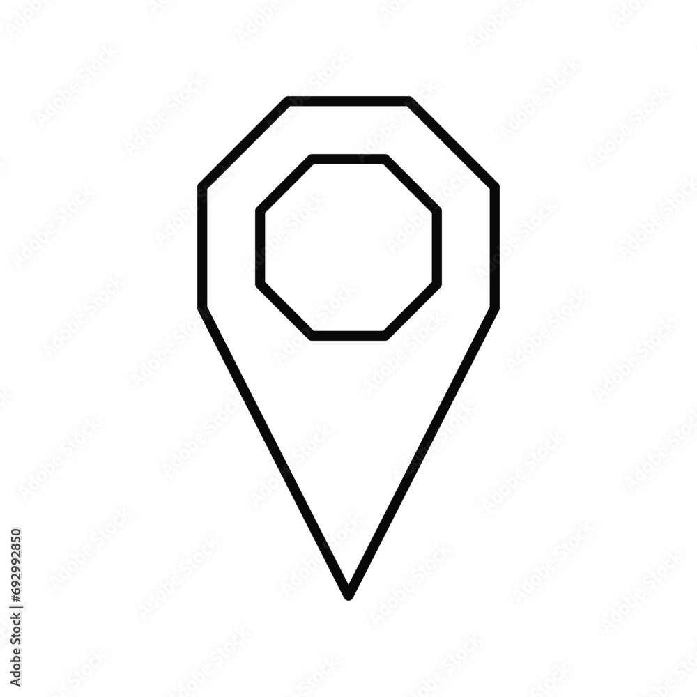 Poster map pointer vector icon polygonal geometric